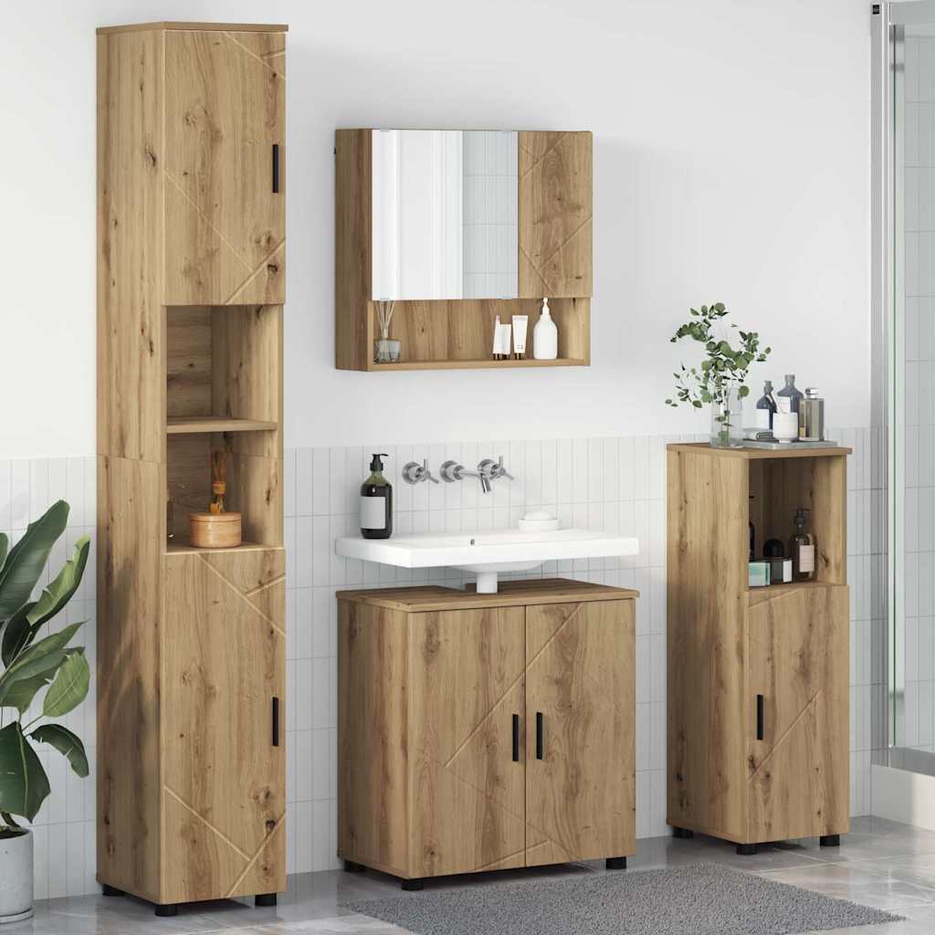 vidaXL Badkamermeubelset 4 pcs Wit 61 x 35 x 64 cm Bewerkt hout