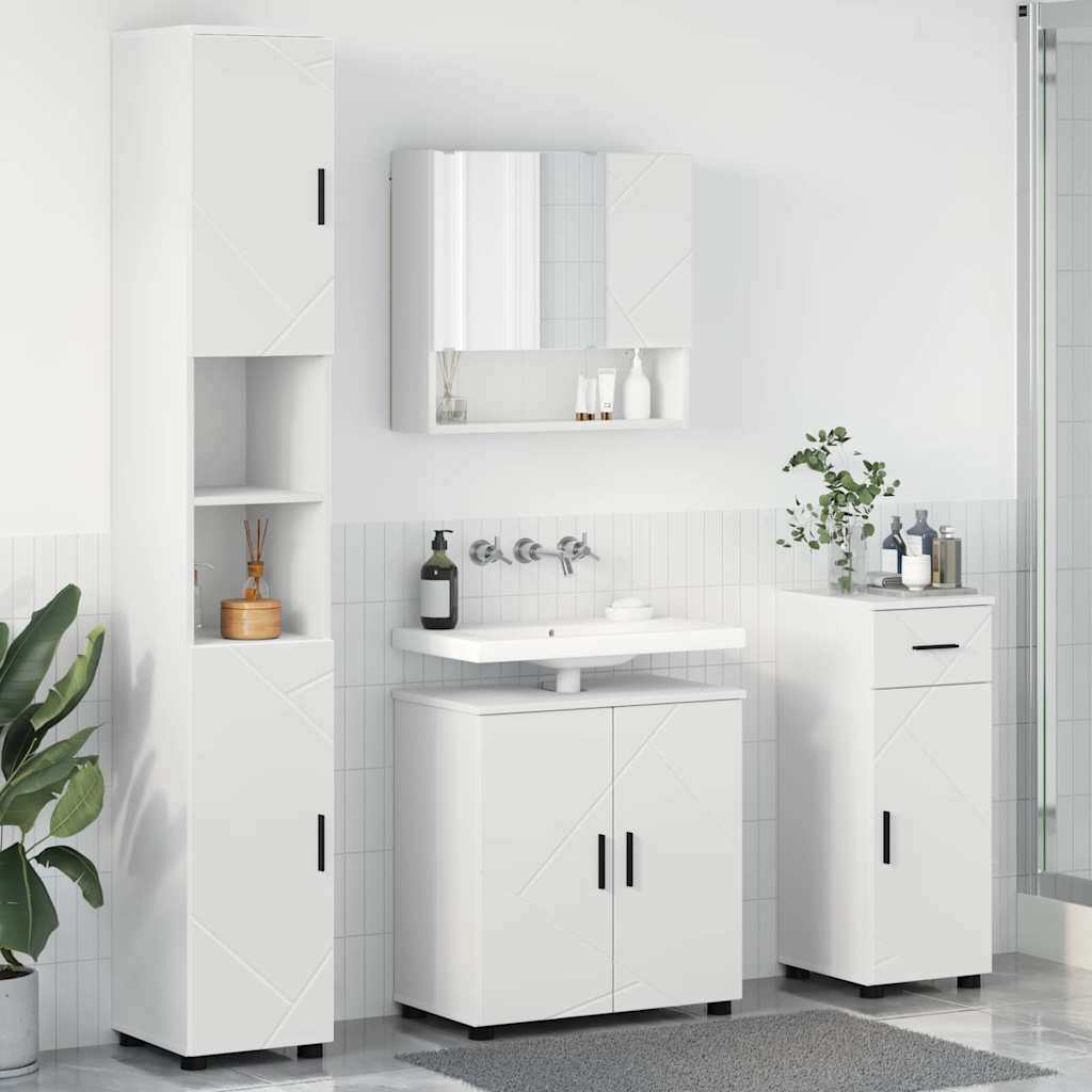 vidaXL Badkamermeubelset 4 pcs Wit 61 x 35 x 64 cm Bewerkt hout