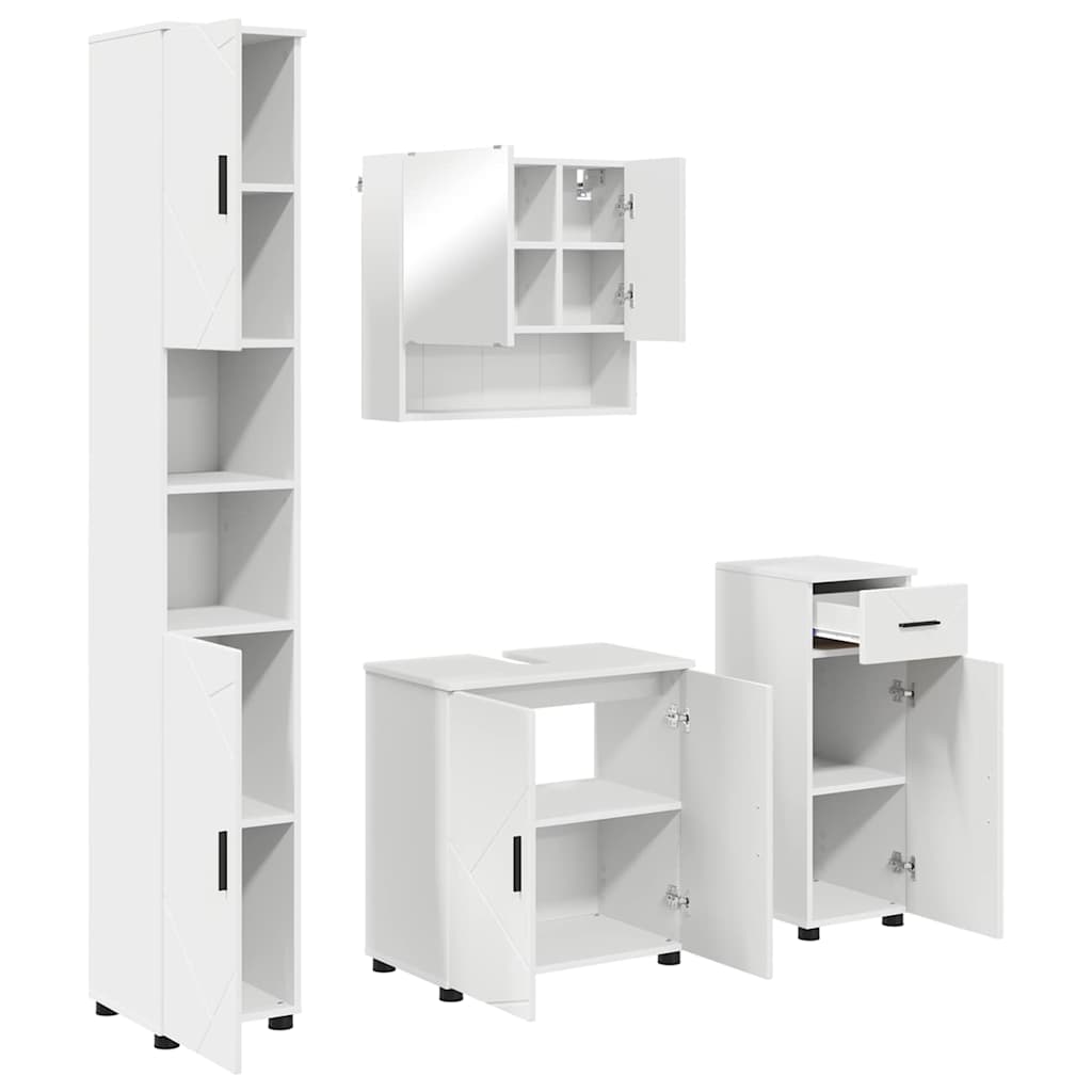 vidaXL Badkamermeubelset 4 pcs Wit 61 x 35 x 64 cm Bewerkt hout