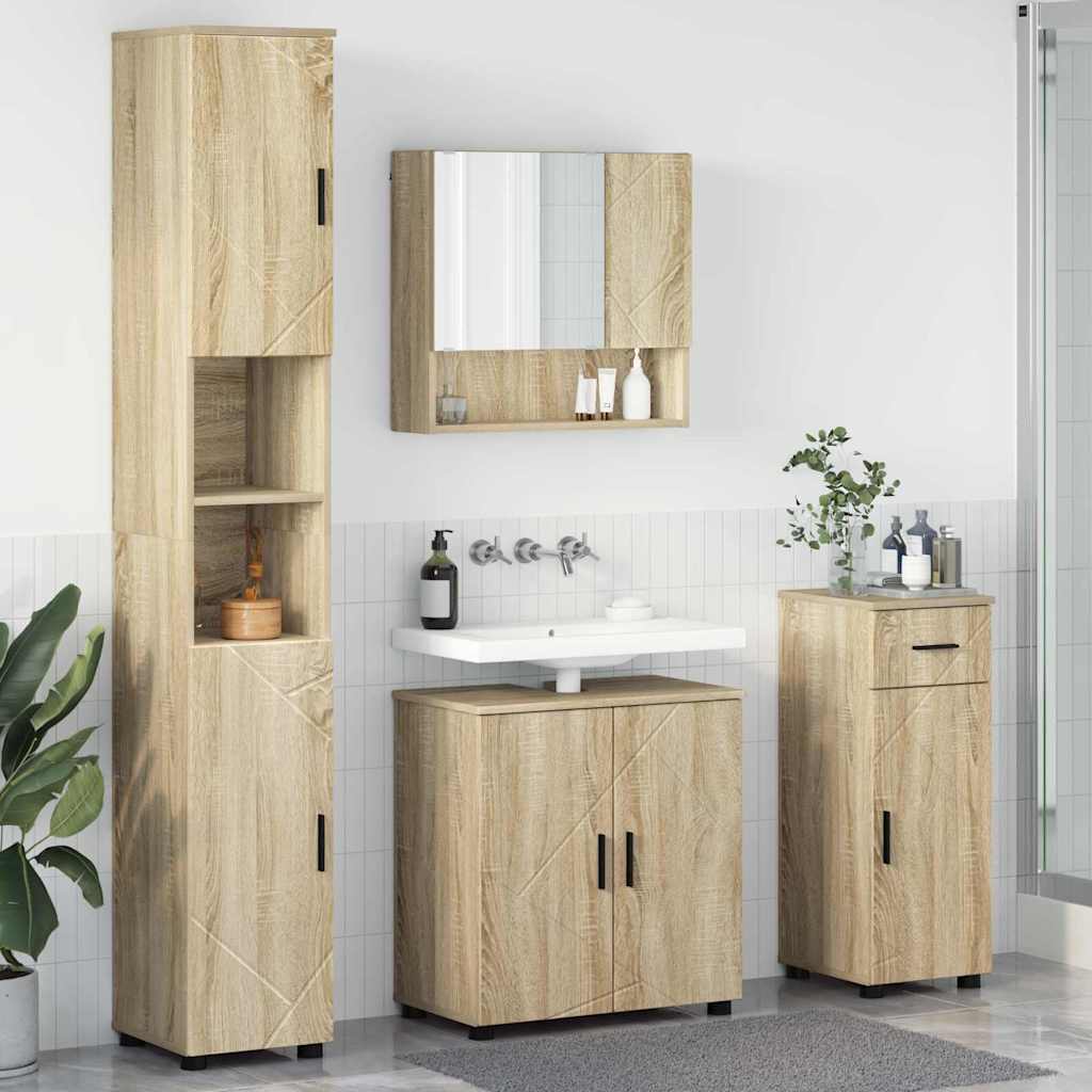 vidaXL Badkamermeubelset 4 pcs Wit 61 x 35 x 64 cm Bewerkt hout