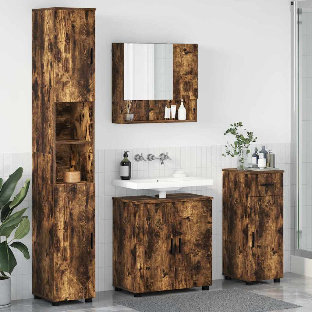 vidaXL Badkamermeubelset 4 pcs Wit 61 x 35 x 64 cm Bewerkt hout