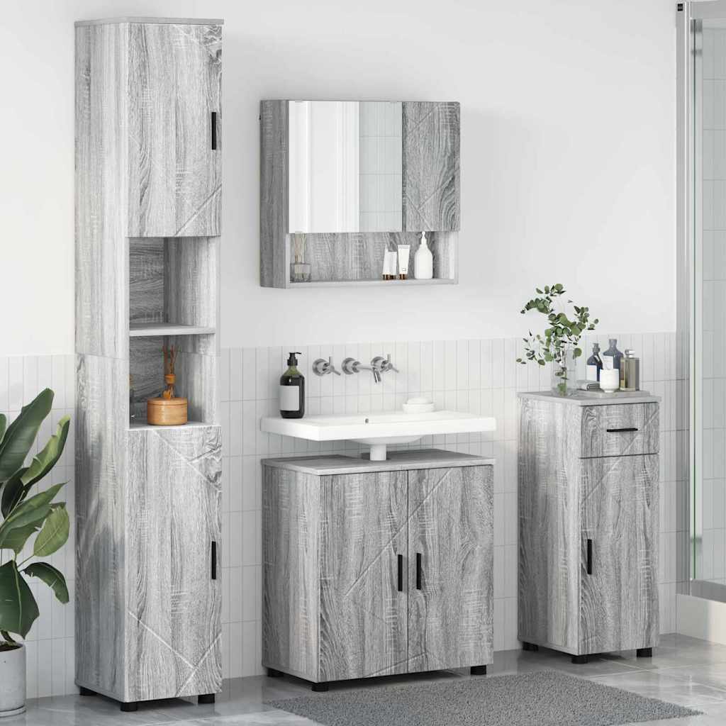 vidaXL Badkamermeubelset 4 pcs Wit 61 x 35 x 64 cm Bewerkt hout