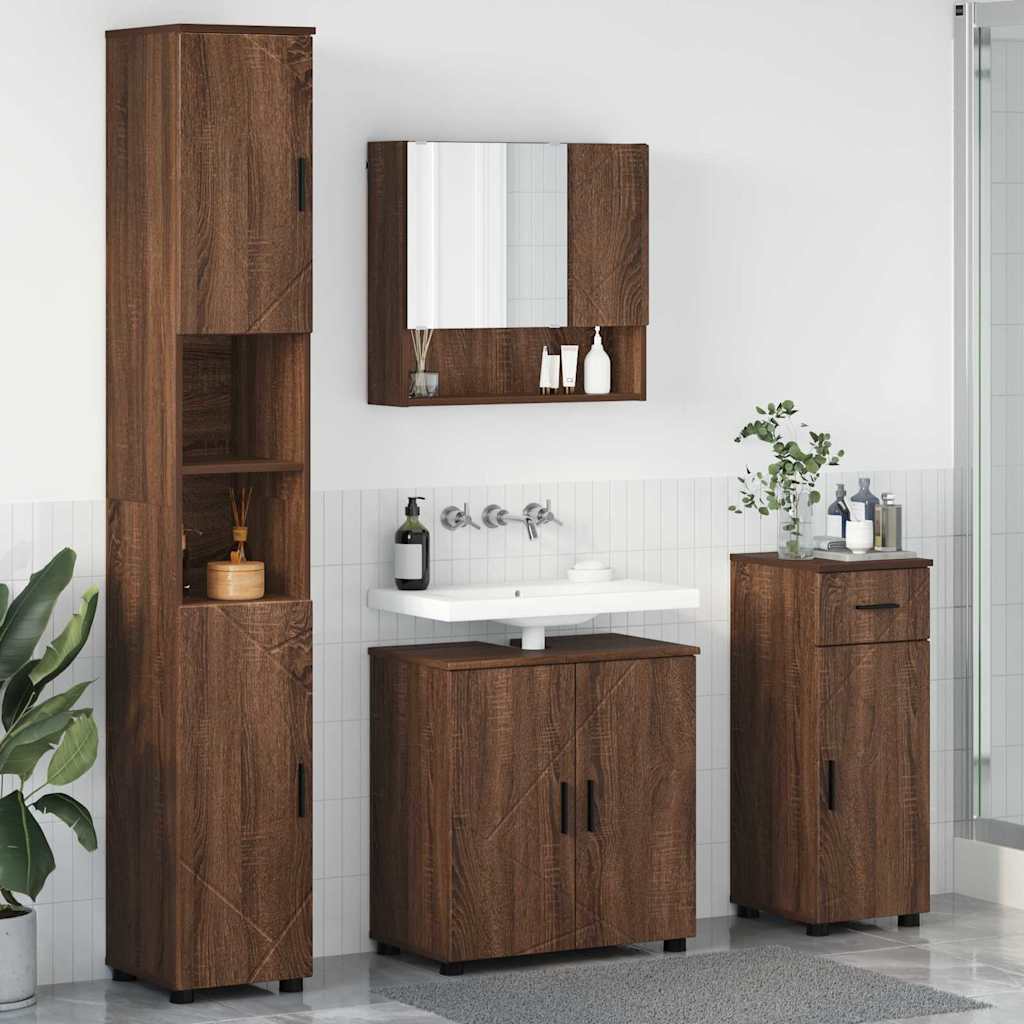 vidaXL Badkamermeubelset 4 pcs Wit 61 x 35 x 64 cm Bewerkt hout