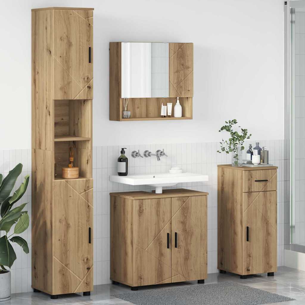 vidaXL Badkamermeubelset 4 pcs Wit 61 x 35 x 64 cm Bewerkt hout