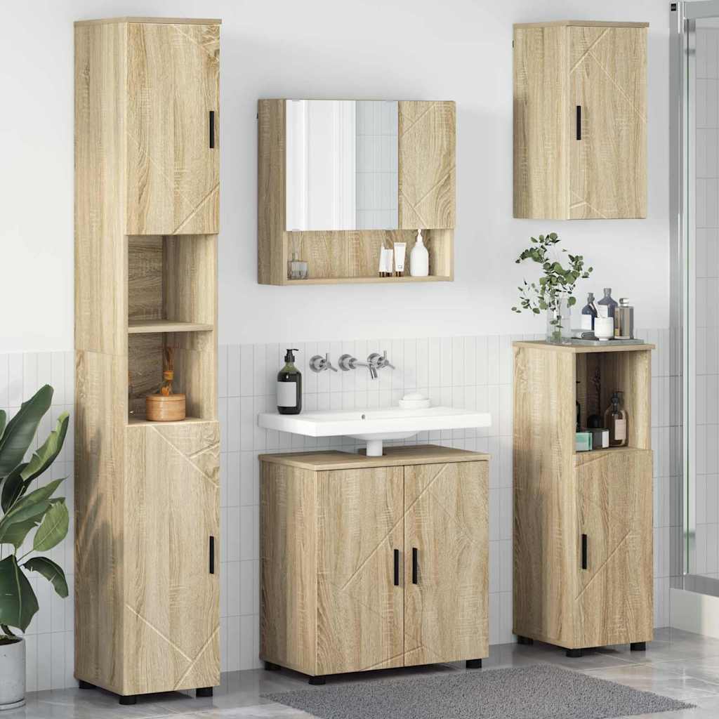 vidaXL Badkamermeubelset 5 pcs Wit 61 x 35 x 64 cm Bewerkt hout