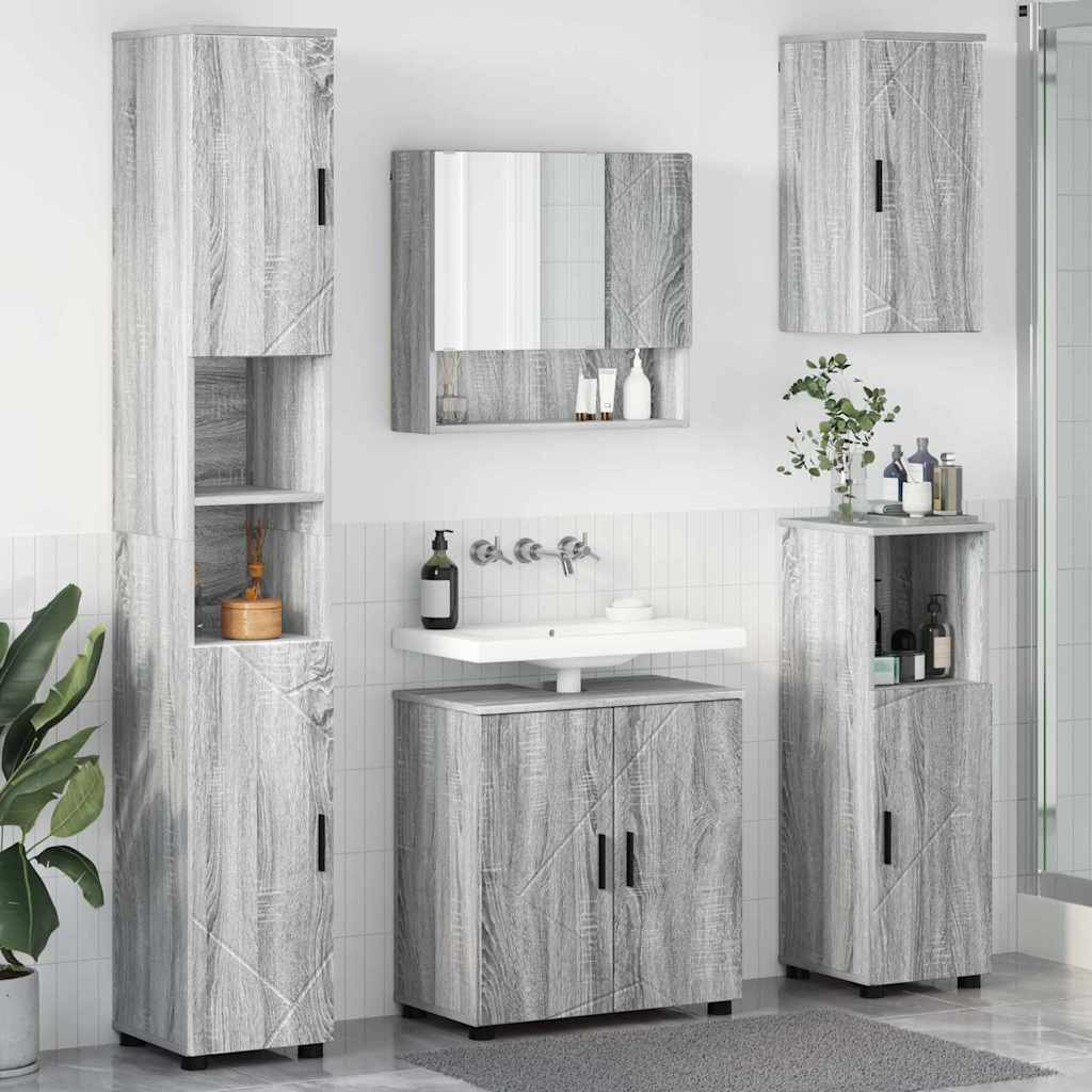 vidaXL Badkamermeubelset 5 pcs Wit 61 x 35 x 64 cm Bewerkt hout