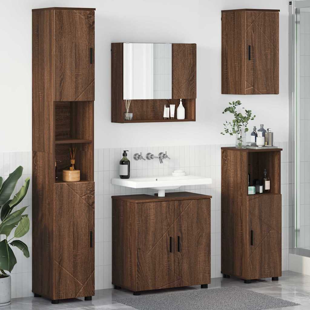vidaXL Badkamermeubelset 5 pcs Wit 61 x 35 x 64 cm Bewerkt hout