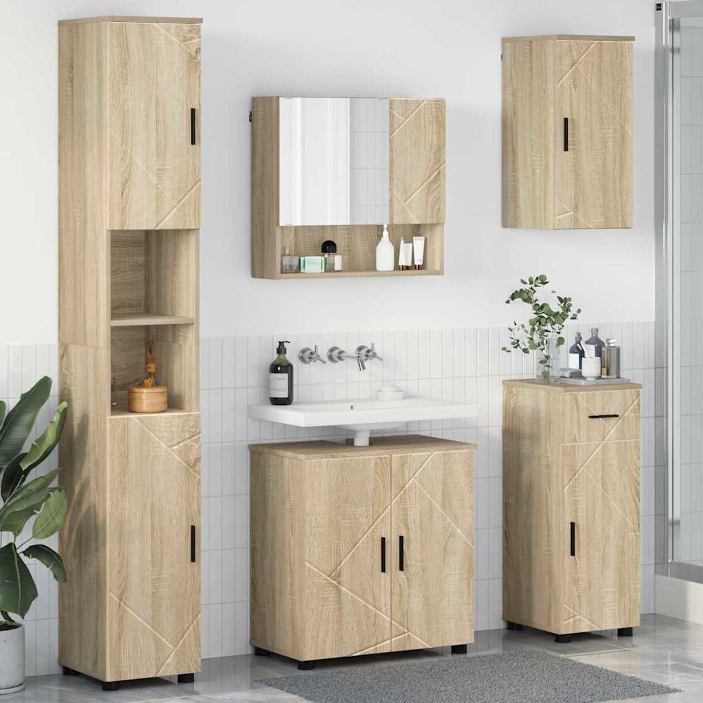 vidaXL Badkamermeubelset 5 pcs Wit 61 x 35 x 64 cm Bewerkt hout