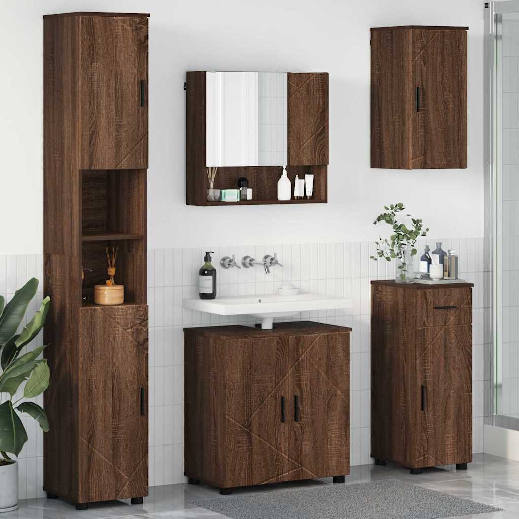 vidaXL Badkamermeubelset 5 pcs Wit 61 x 35 x 64 cm Bewerkt hout