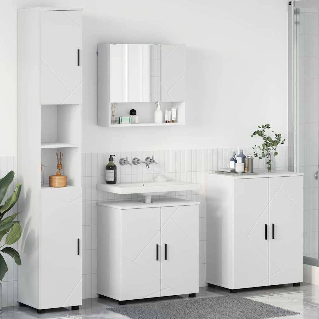 vidaXL Badkamermeubelset 4 pcs Wit 61 x 35 x 64 cm Bewerkt hout