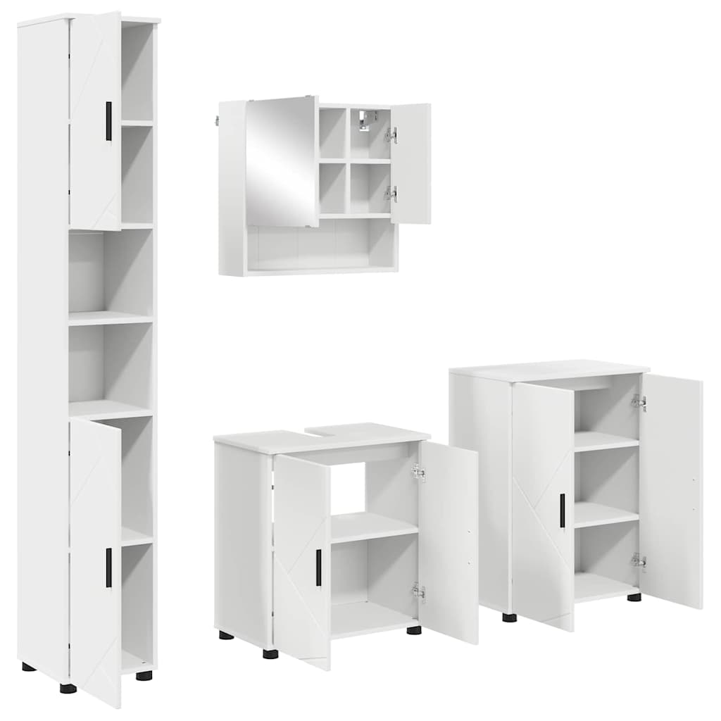 vidaXL Badkamermeubelset 4 pcs Wit 61 x 35 x 64 cm Bewerkt hout