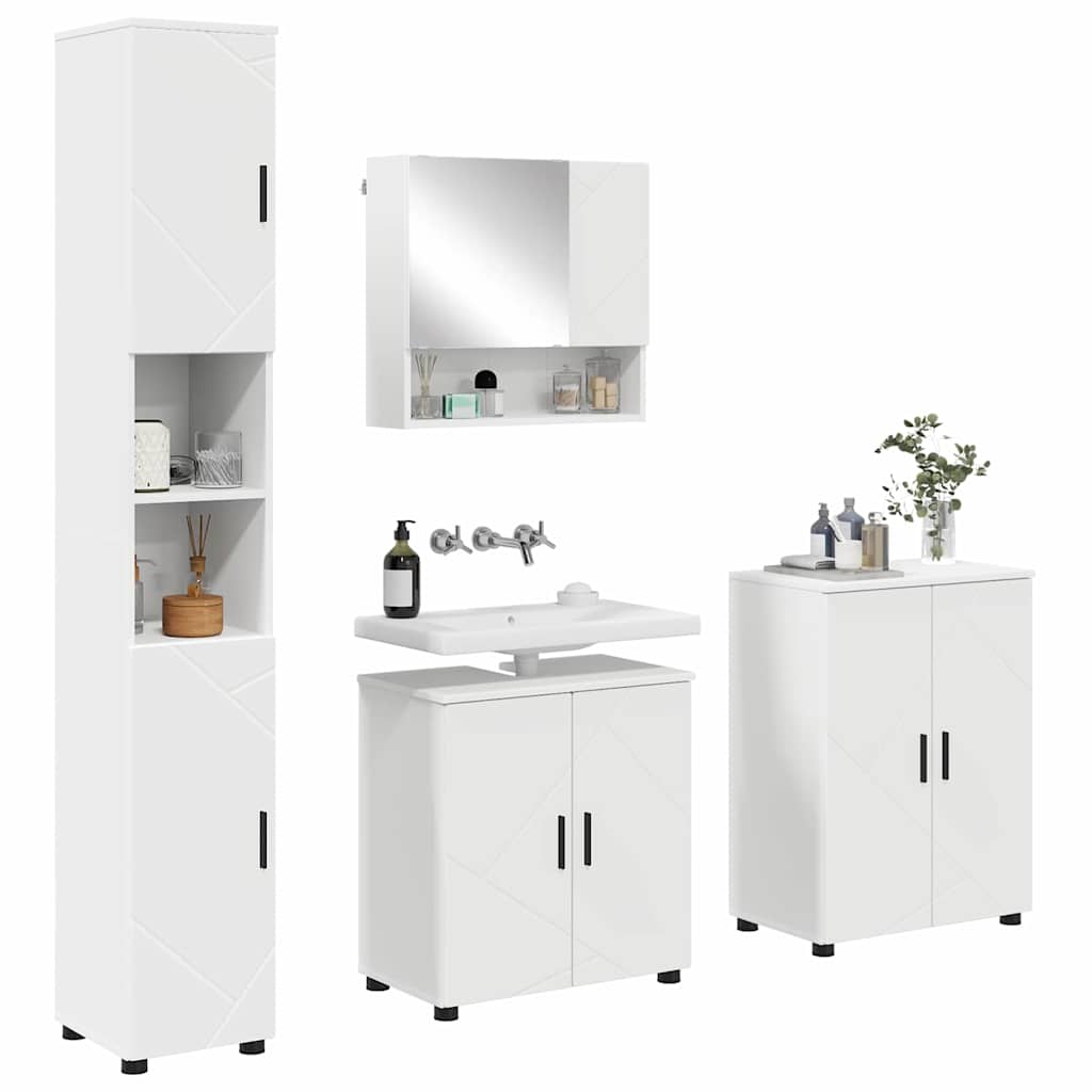 vidaXL Badkamermeubelset 4 pcs Wit 61 x 35 x 64 cm Bewerkt hout