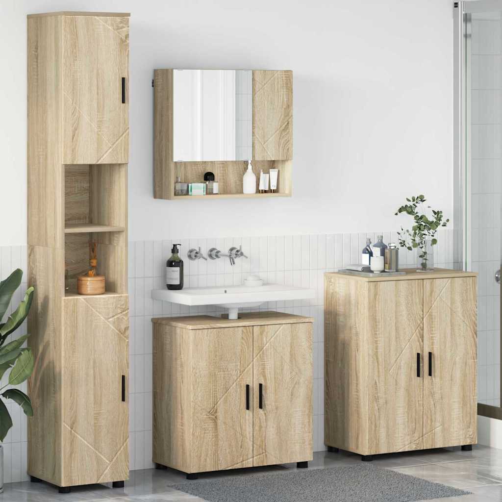 vidaXL Badkamermeubelset 4 pcs Wit 61 x 35 x 64 cm Bewerkt hout