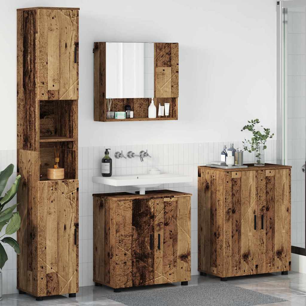 vidaXL Badkamermeubelset 4 pcs Wit 61 x 35 x 64 cm Bewerkt hout