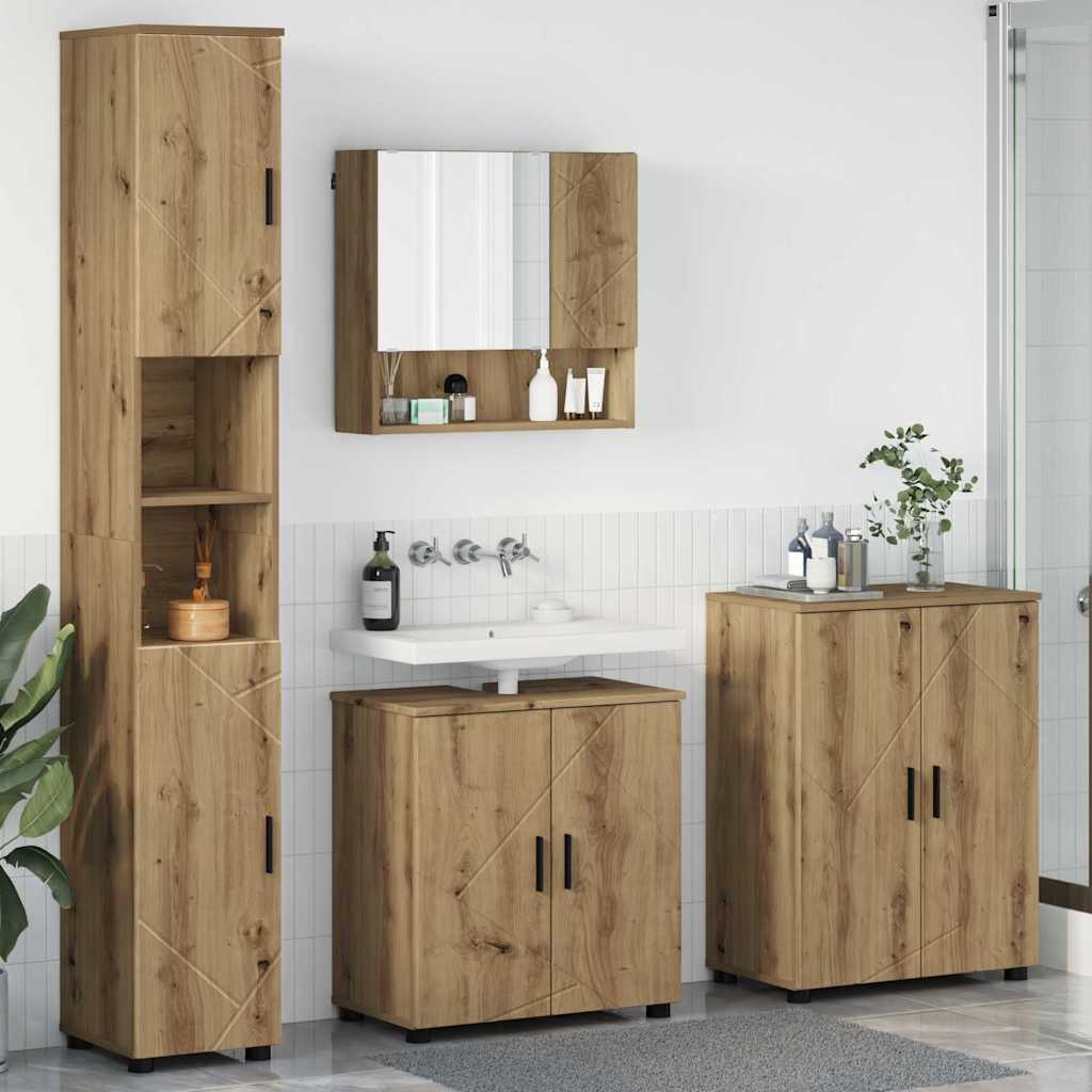 vidaXL Badkamermeubelset 4 pcs Wit 61 x 35 x 64 cm Bewerkt hout