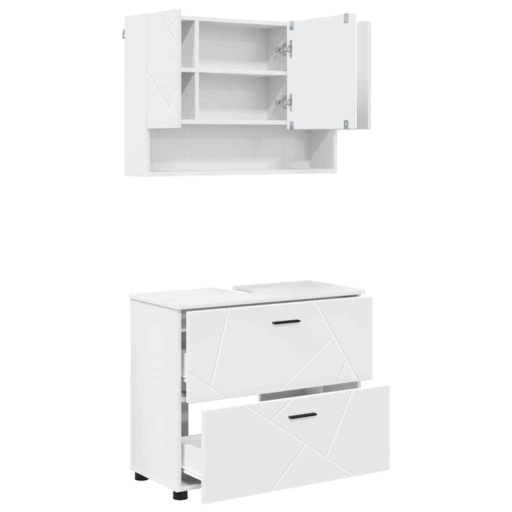 vidaXL Badkamermeubelset 2 pcs Zwart 76,5 x 35 x 64 cm Bewerkt hout