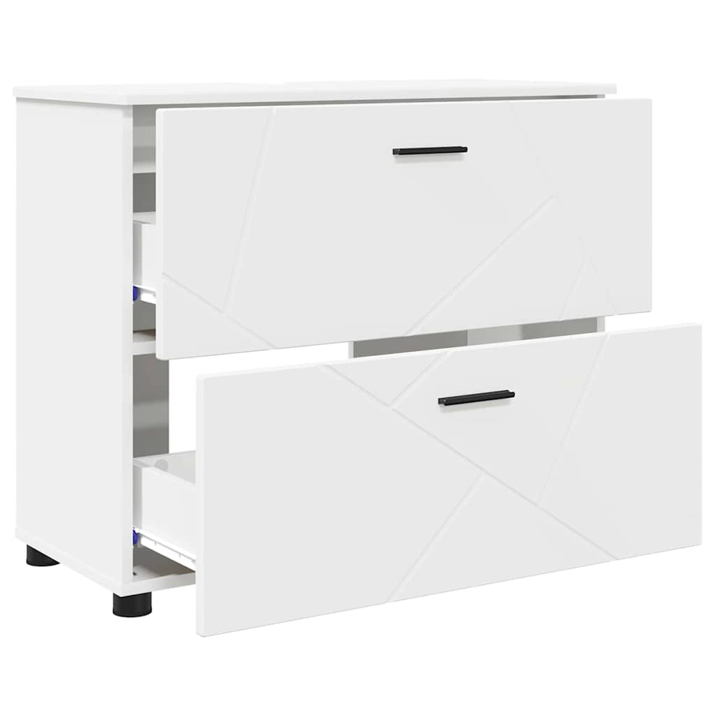 vidaXL Badkamermeubelset 3 pcs Wit 76,5 x 35 x 64 cm Bewerkt hout