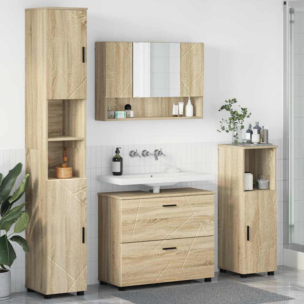 vidaXL Badkamermeubelset 4 pcs Wit 30 x 35 x 192 cm Bewerkt hout