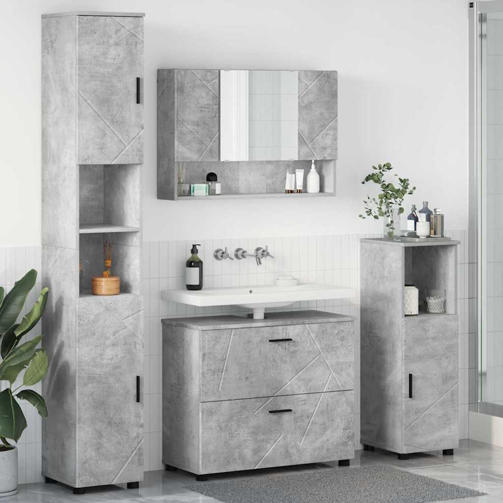 vidaXL Badkamermeubelset 4 pcs Wit 30 x 35 x 192 cm Bewerkt hout