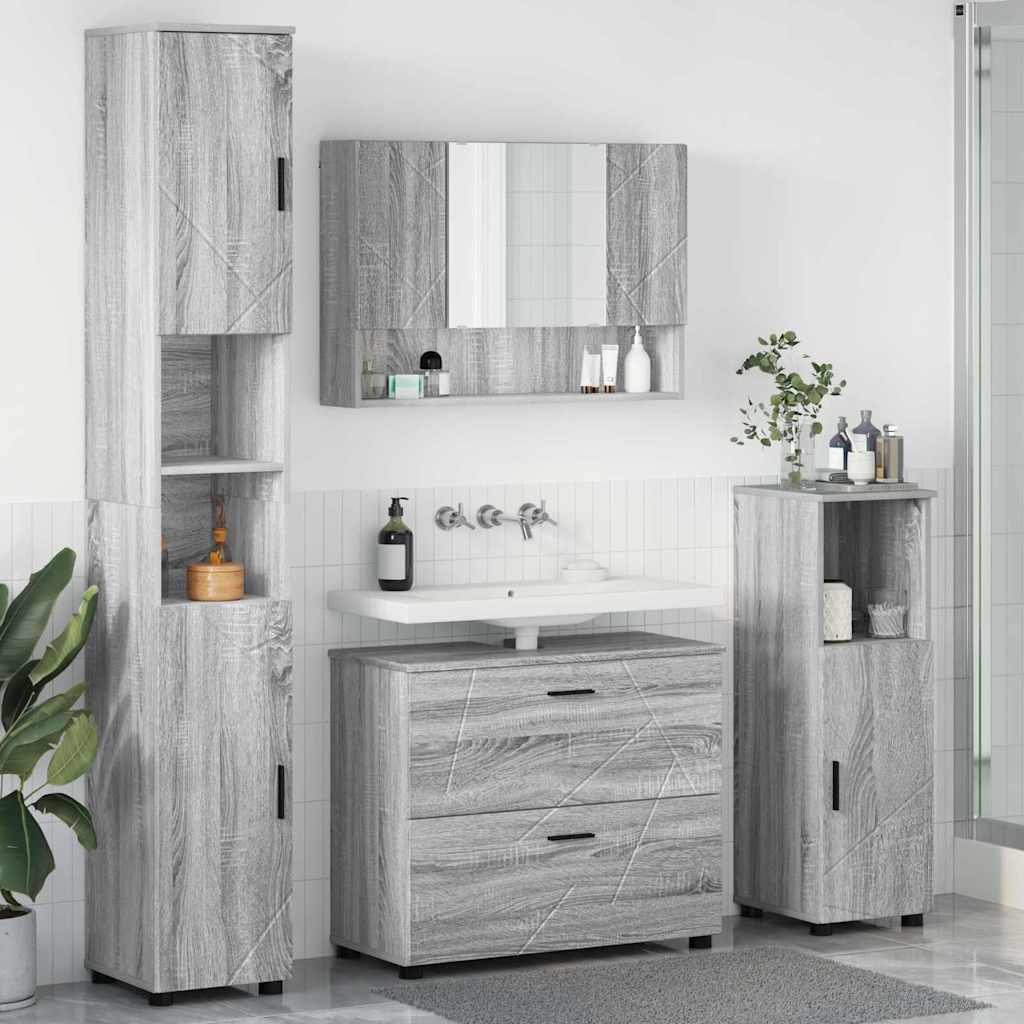 vidaXL Badkamermeubelset 4 pcs Wit 30 x 35 x 192 cm Bewerkt hout