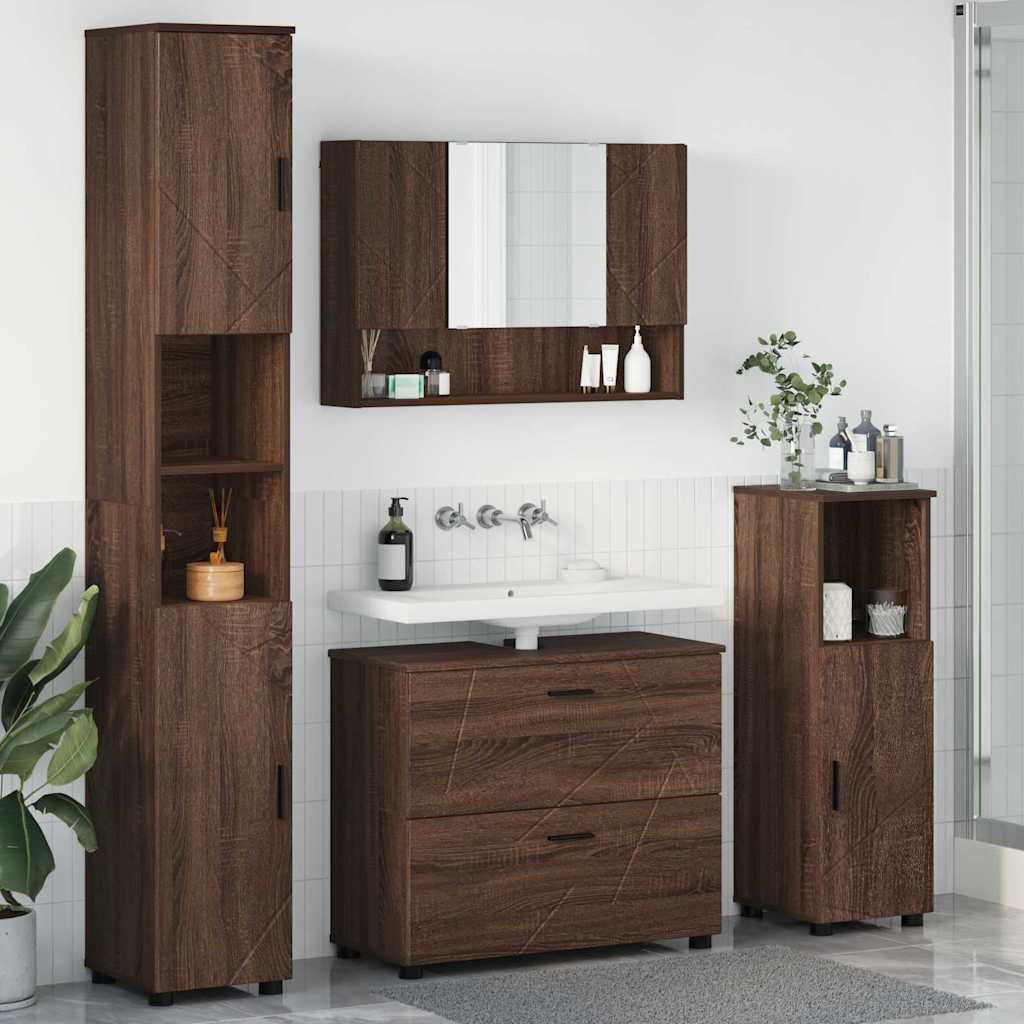 vidaXL Badkamermeubelset 4 pcs Wit 30 x 35 x 192 cm Bewerkt hout