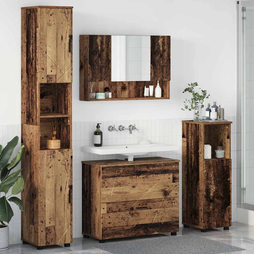 vidaXL Badkamermeubelset 4 pcs Wit 30 x 35 x 192 cm Bewerkt hout
