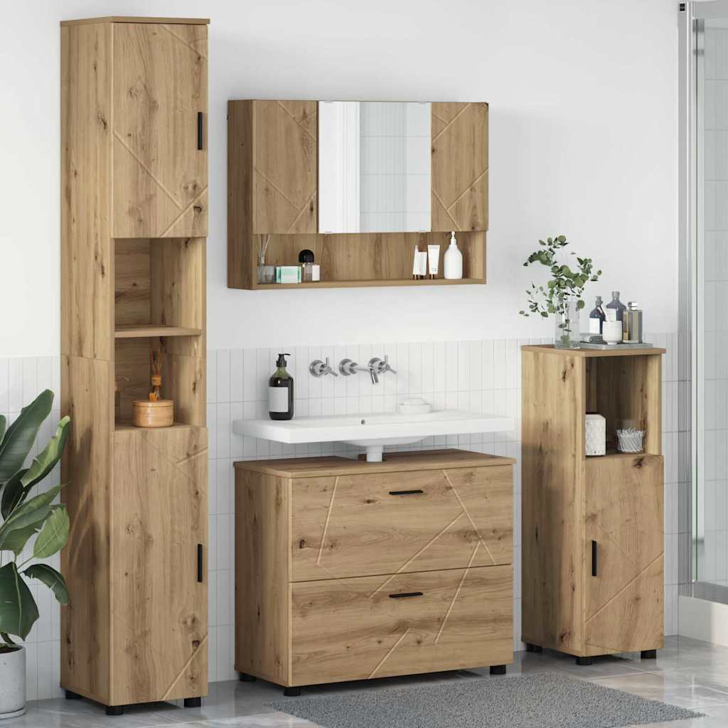 vidaXL Badkamermeubelset 4 pcs Wit 30 x 35 x 192 cm Bewerkt hout