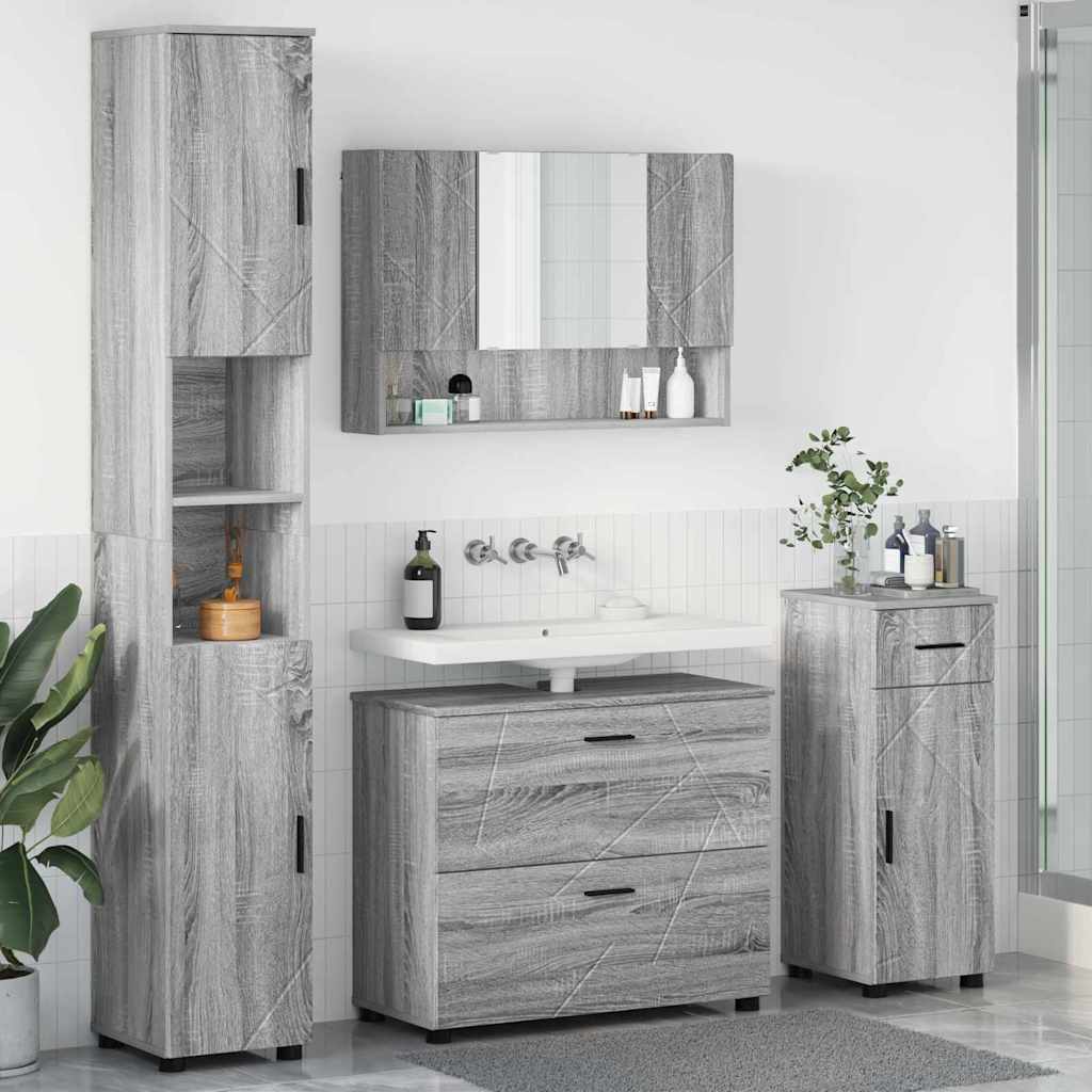 vidaXL Badkamermeubelset 4 pcs Wit 30 x 35 x 192 cm Bewerkt hout