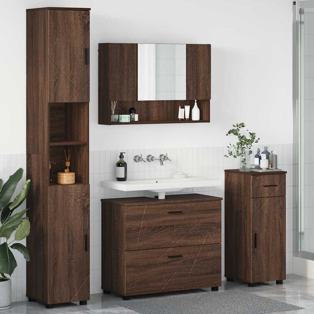 vidaXL Badkamermeubelset 4 pcs Wit 30 x 35 x 192 cm Bewerkt hout