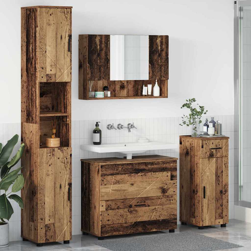 vidaXL Badkamermeubelset 4 pcs Wit 30 x 35 x 192 cm Bewerkt hout