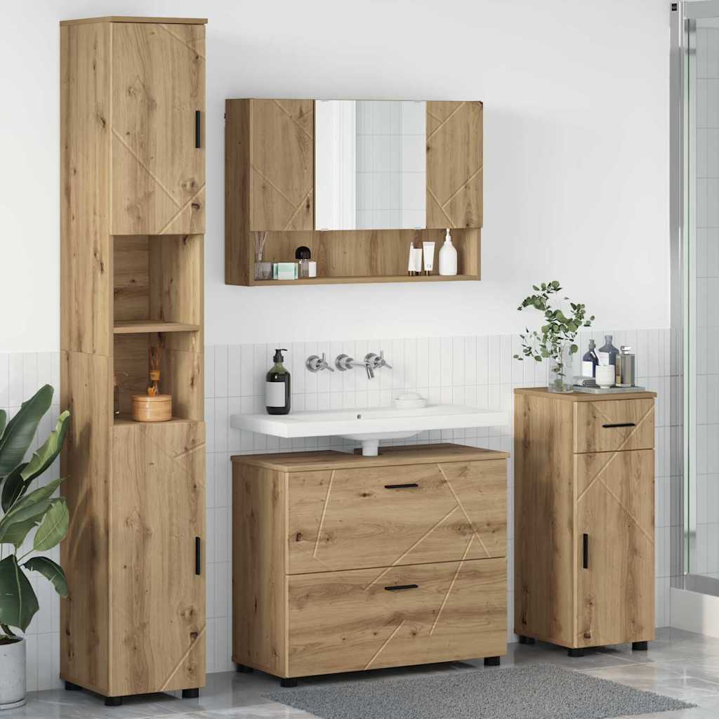 vidaXL Badkamermeubelset 4 pcs Wit 30 x 35 x 192 cm Bewerkt hout