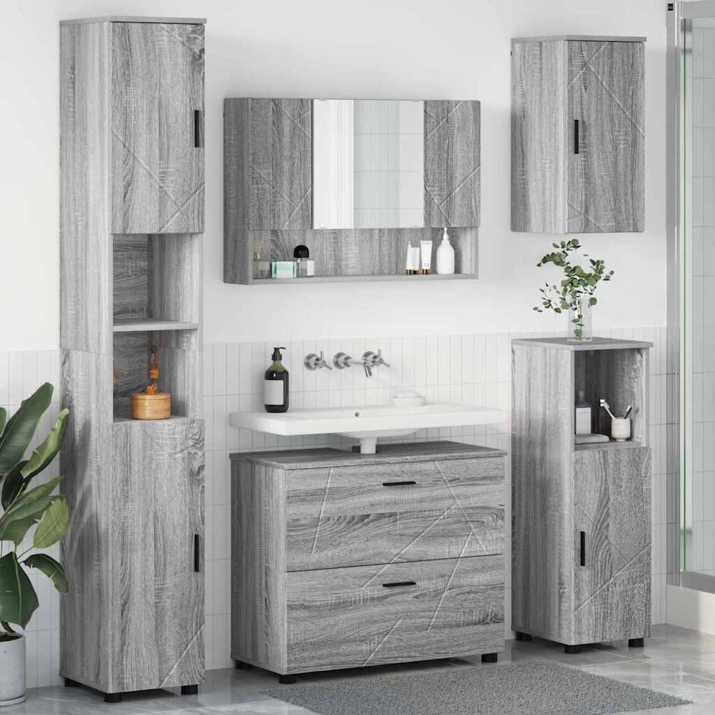 vidaXL Badkamermeubelset 5 pcs Wit 30 x 35 x 192 cm Bewerkt hout