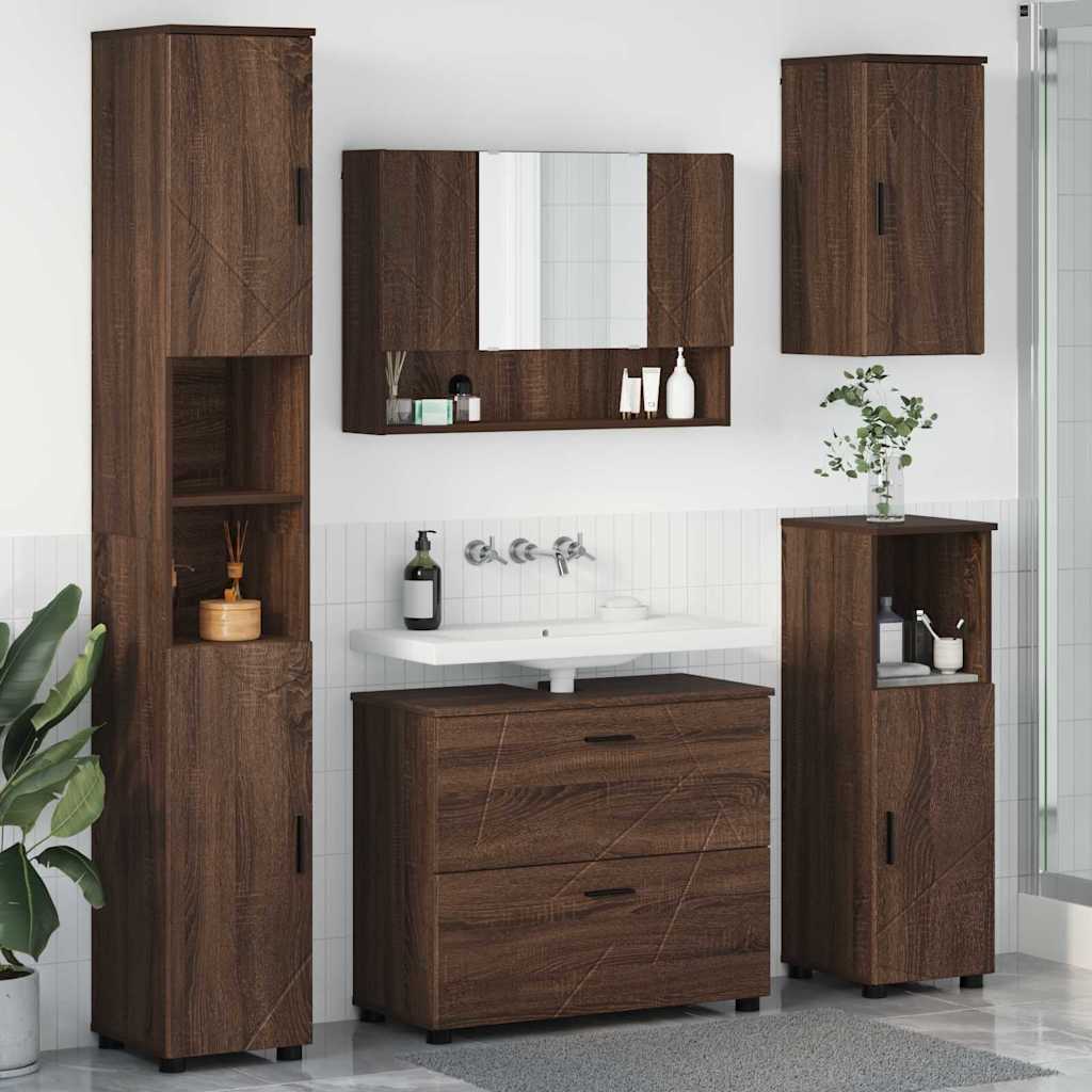 vidaXL Badkamermeubelset 5 pcs Wit 30 x 35 x 192 cm Bewerkt hout