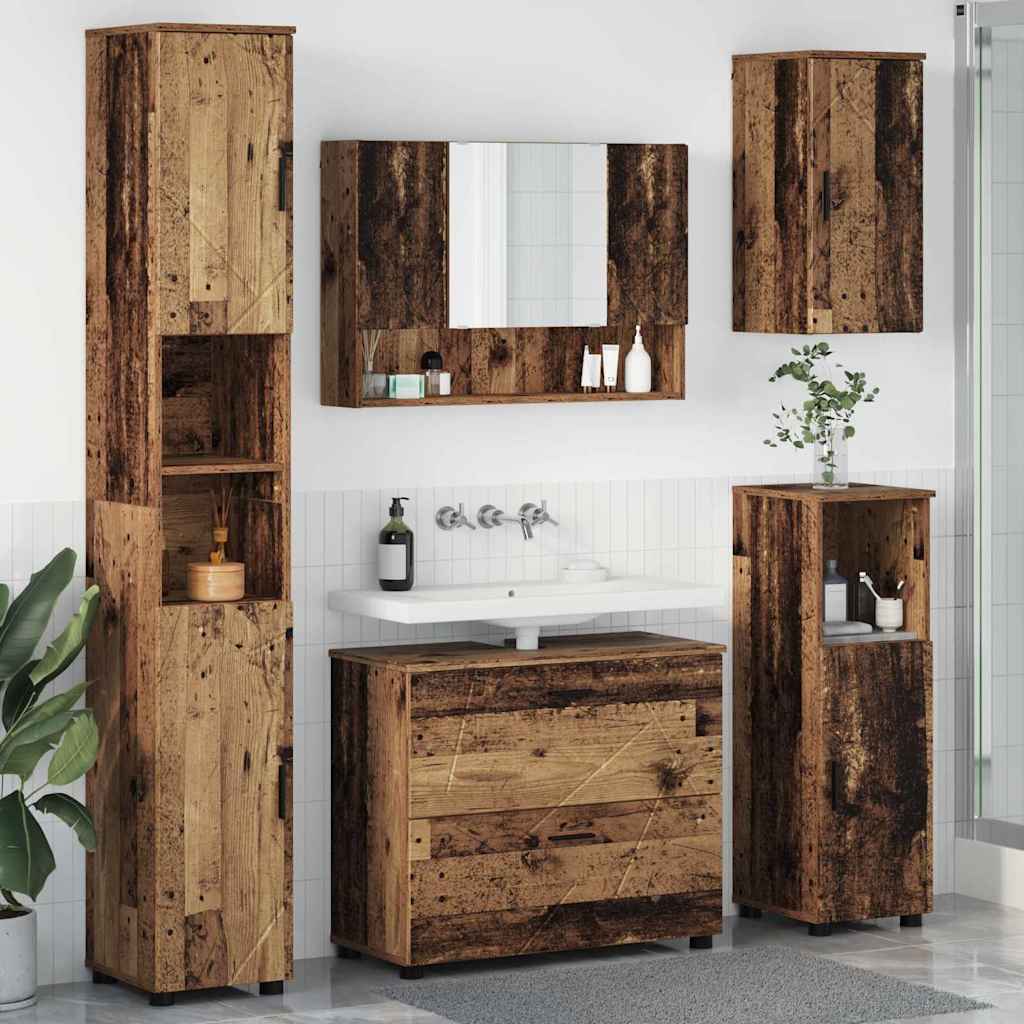 vidaXL Badkamermeubelset 5 pcs Wit 30 x 35 x 192 cm Bewerkt hout