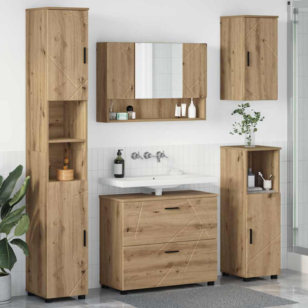 vidaXL Badkamermeubelset 5 pcs Wit 30 x 35 x 192 cm Bewerkt hout