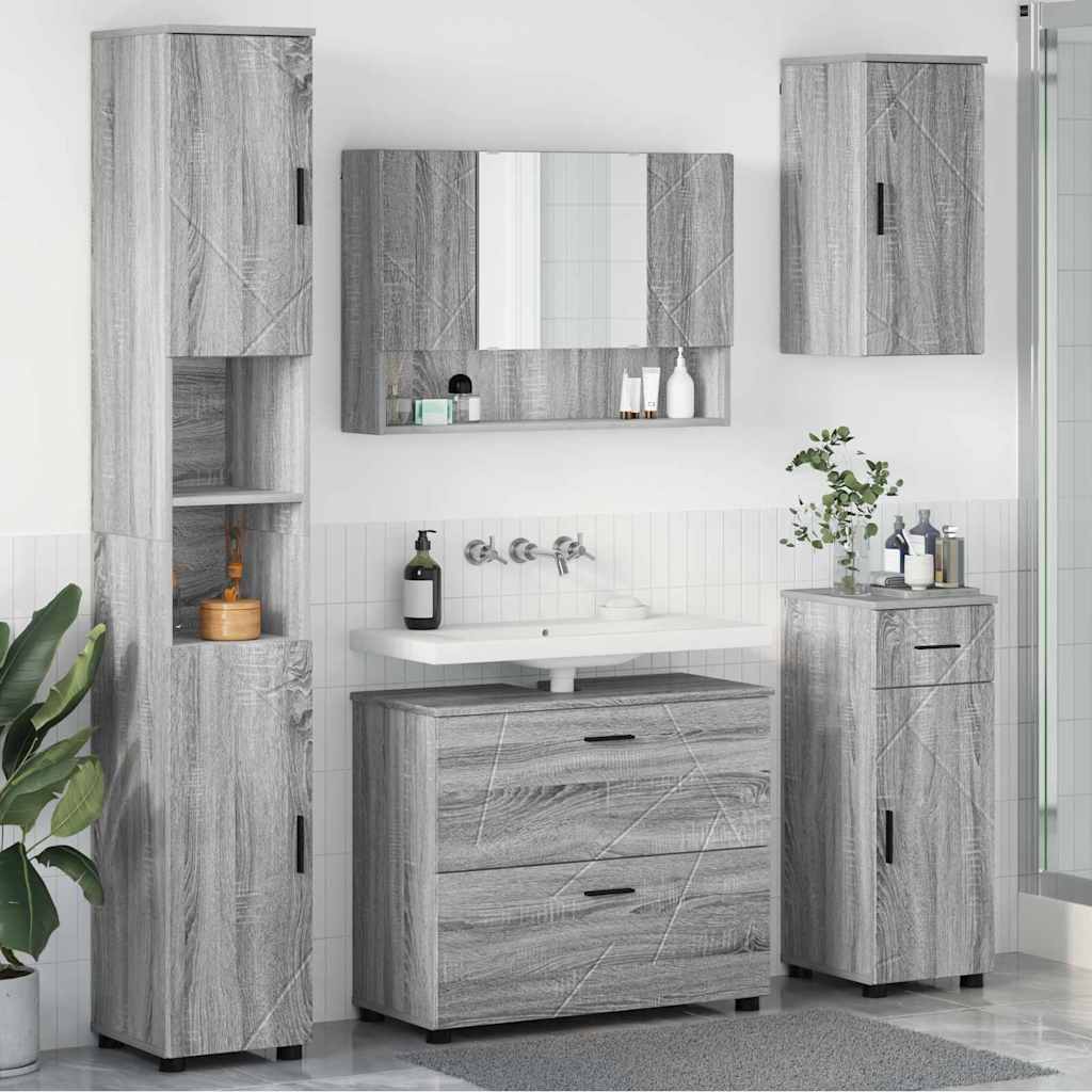 vidaXL Badkamermeubelset 5 pcs Wit 30 x 35 x 192 cm Bewerkt hout