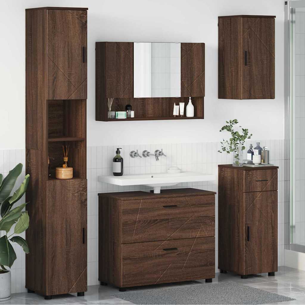 vidaXL Badkamermeubelset 5 pcs Wit 30 x 35 x 192 cm Bewerkt hout