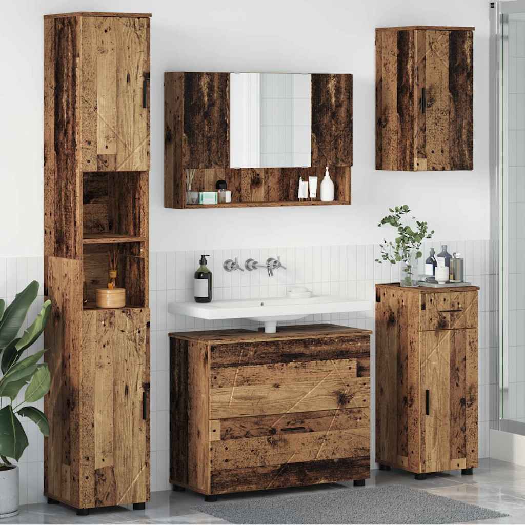vidaXL Badkamermeubelset 5 pcs Wit 30 x 35 x 192 cm Bewerkt hout