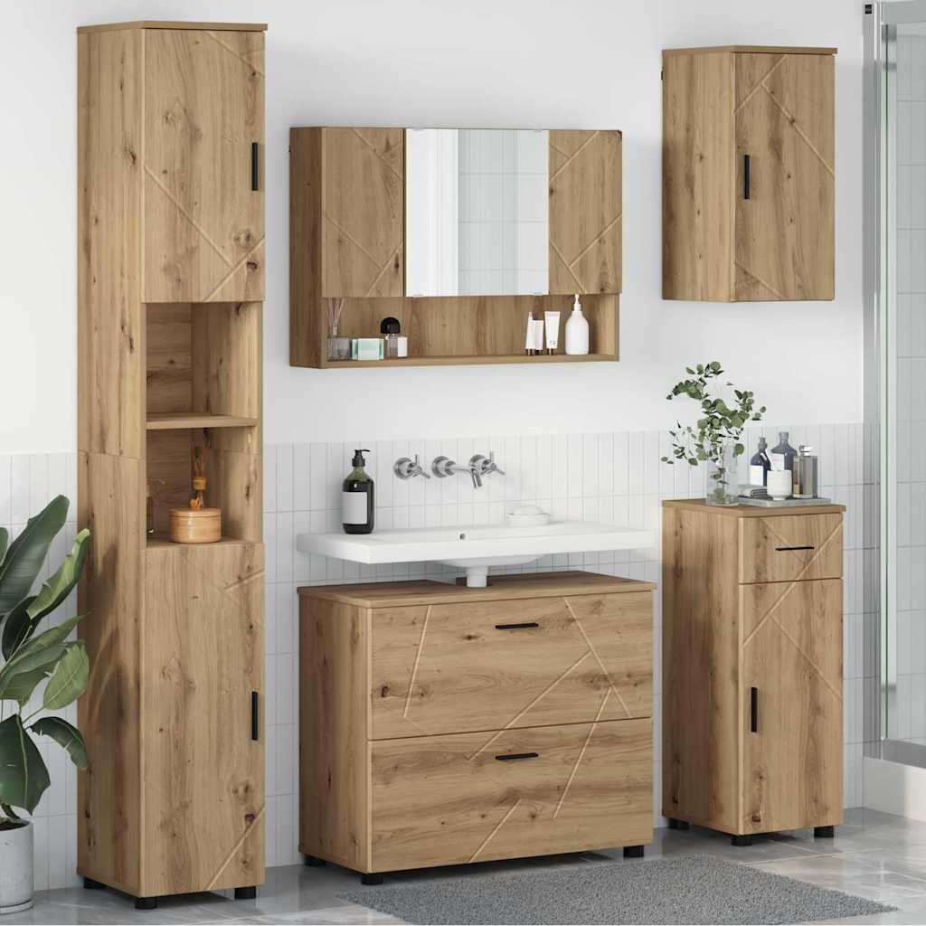 vidaXL Badkamermeubelset 5 pcs Wit 30 x 35 x 192 cm Bewerkt hout