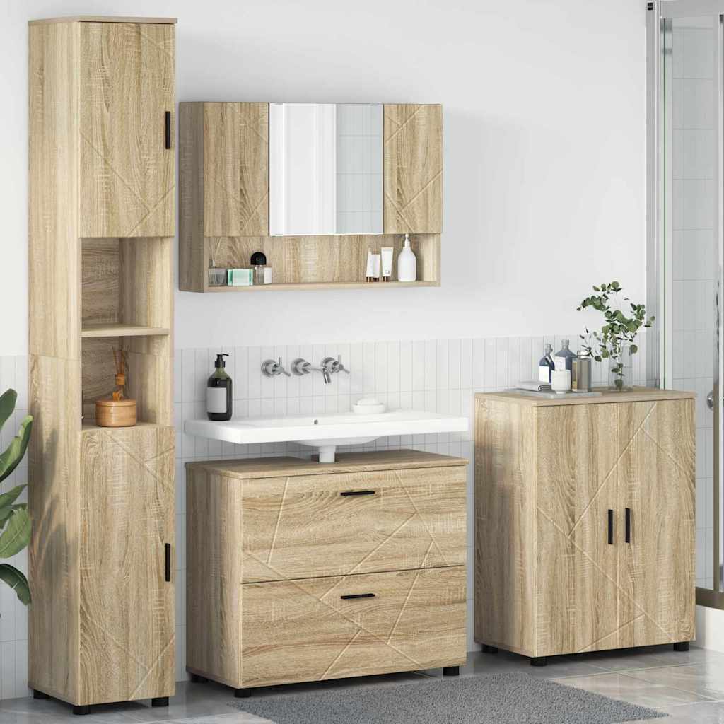 vidaXL Badkamermeubelset 4 pcs Wit 30 x 35 x 192 cm Bewerkt hout
