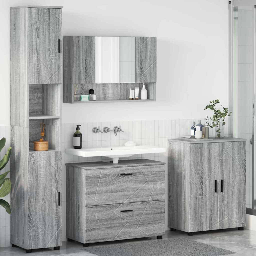 vidaXL Badkamermeubelset 4 pcs Wit 30 x 35 x 192 cm Bewerkt hout