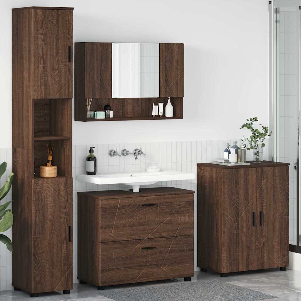 vidaXL Badkamermeubelset 4 pcs Wit 30 x 35 x 192 cm Bewerkt hout