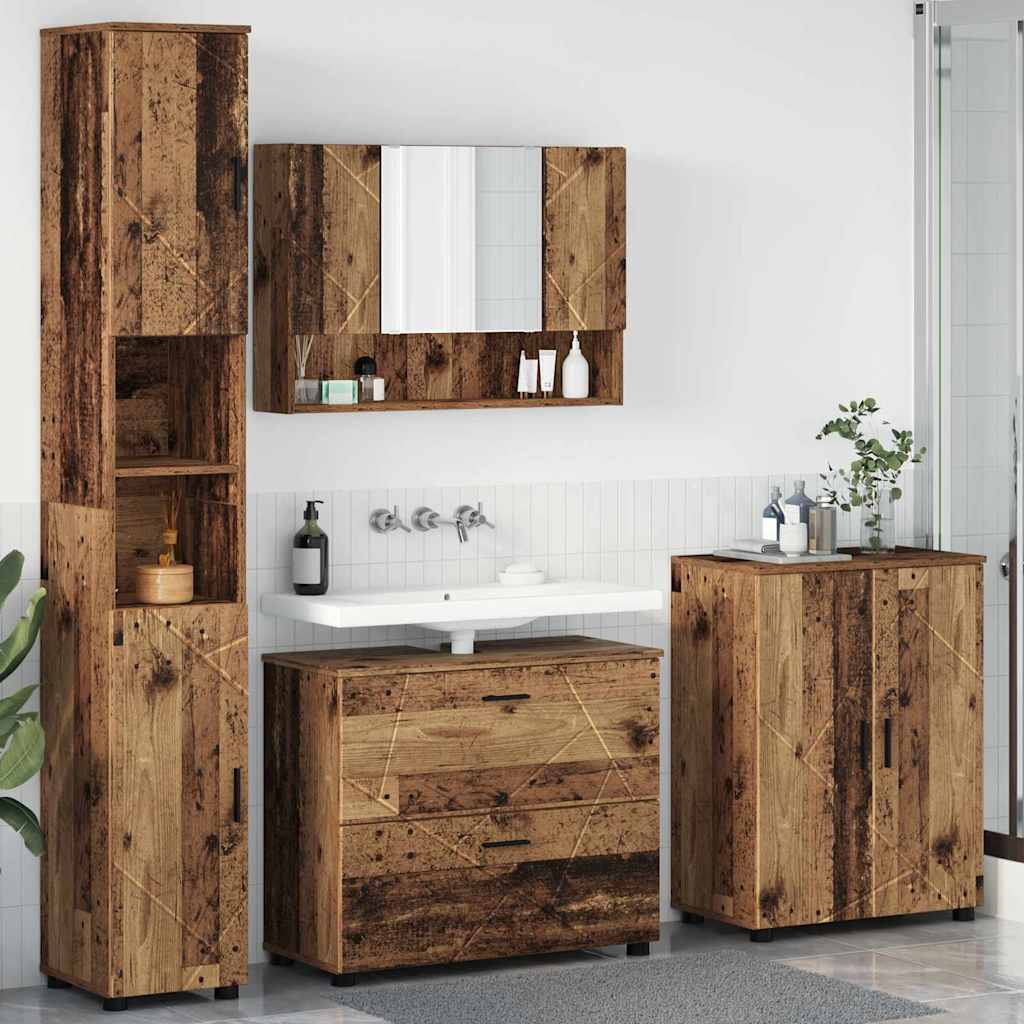 vidaXL Badkamermeubelset 4 pcs Wit 30 x 35 x 192 cm Bewerkt hout