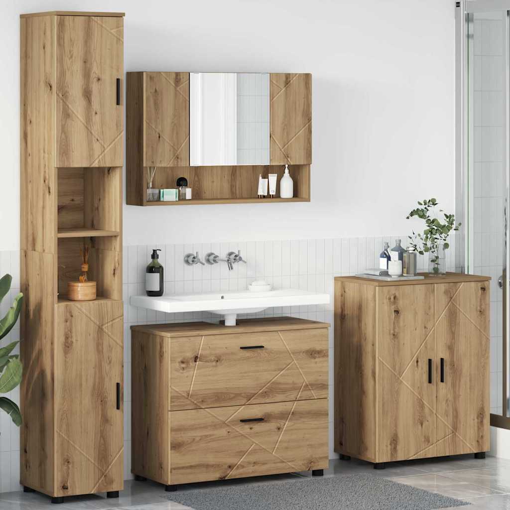 vidaXL Badkamermeubelset 4 pcs Wit 30 x 35 x 192 cm Bewerkt hout