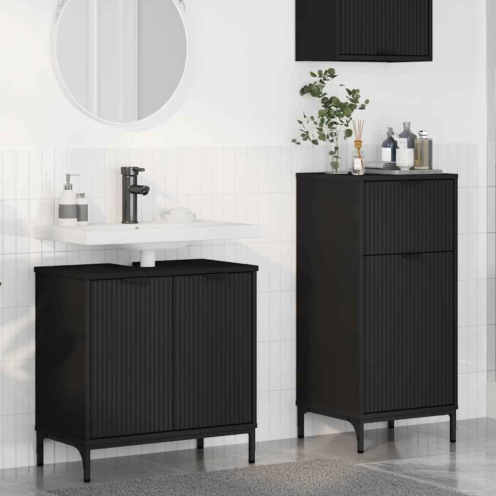 vidaXL Badkamermeubelset 2 pcs Wit 39.5 x 36 x 88 cm Bewerkt hout