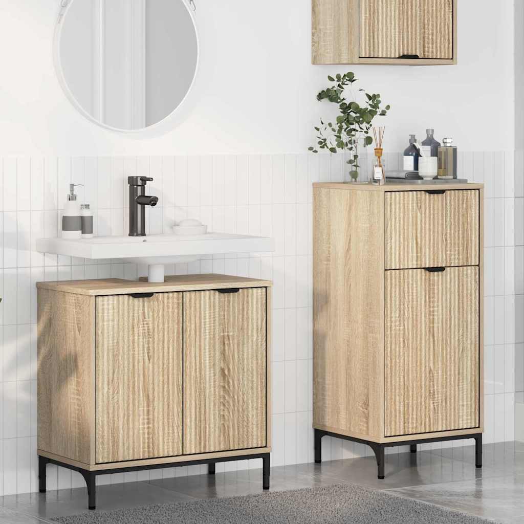 vidaXL Badkamermeubelset 2 pcs Wit 39.5 x 36 x 88 cm Bewerkt hout