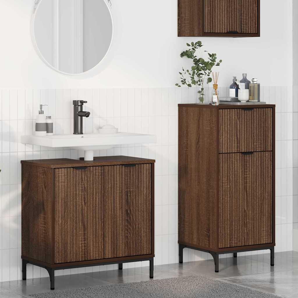 vidaXL Badkamermeubelset 2 pcs Wit 39.5 x 36 x 88 cm Bewerkt hout