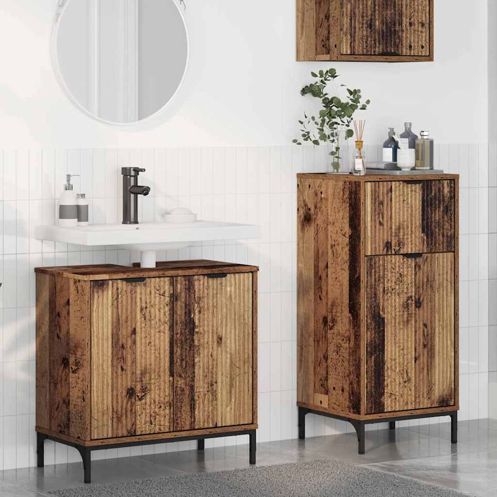 vidaXL Badkamermeubelset 2 pcs Wit 39.5 x 36 x 88 cm Bewerkt hout