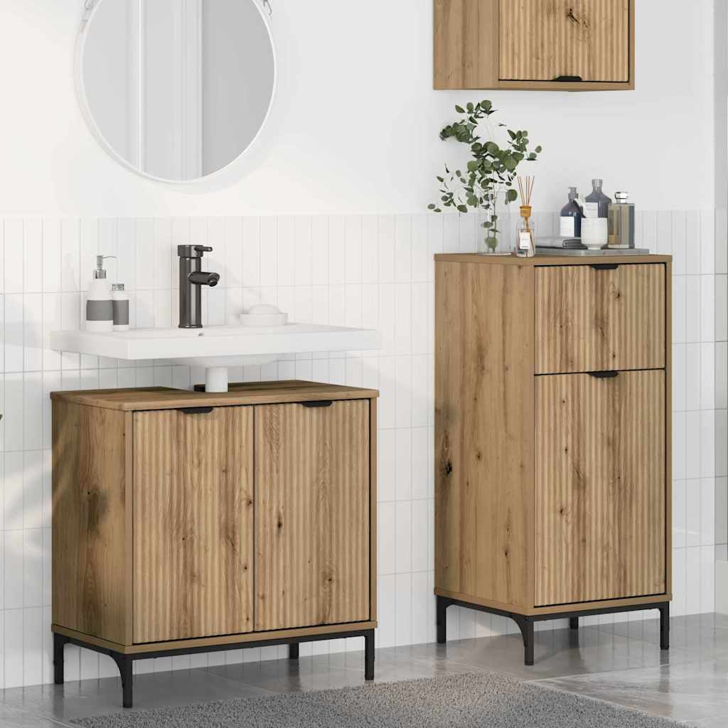 vidaXL Badkamermeubelset 2 pcs Wit 39.5 x 36 x 88 cm Bewerkt hout