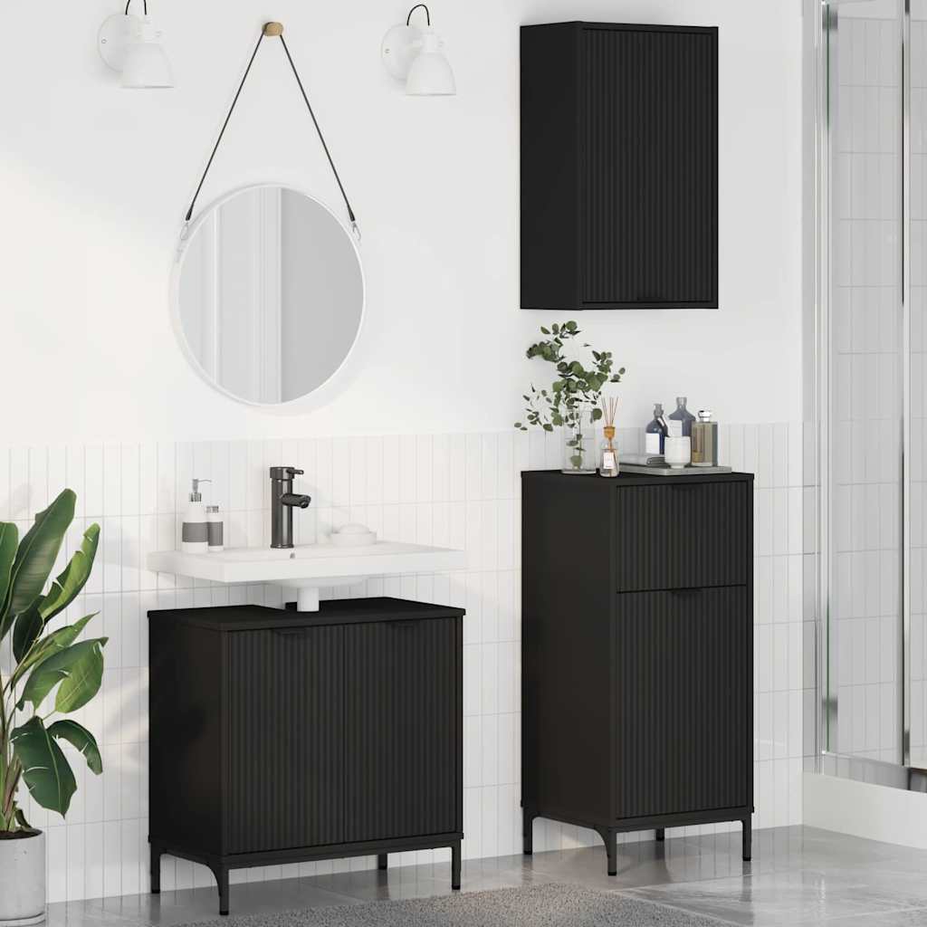 vidaXL Badkamermeubelset 3 pcs Wit 39.5 x 36 x 88 cm Bewerkt hout